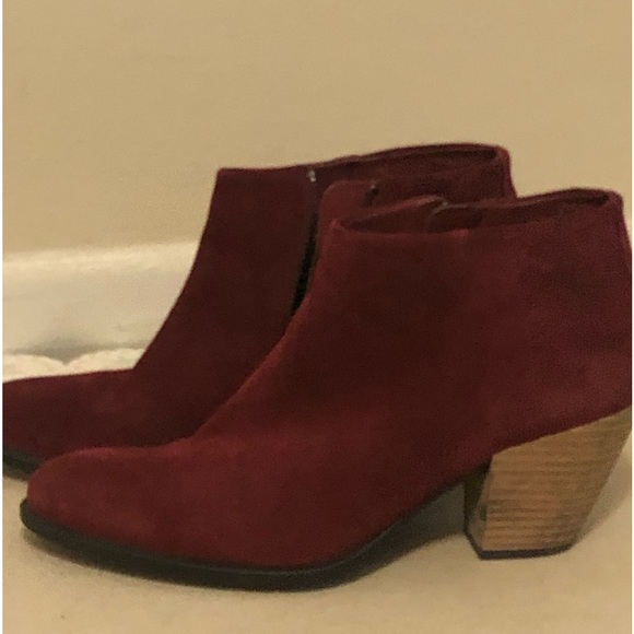 Ecco Burgundy Water Repellent Suede Ankle Boots.Danish Design Woman 41/10-10.5 - Picture 13 of 15